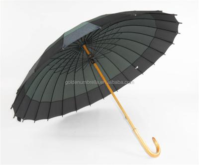 China Manual Open Handle Wooden Fashional Straight Curve Umbrella for sale