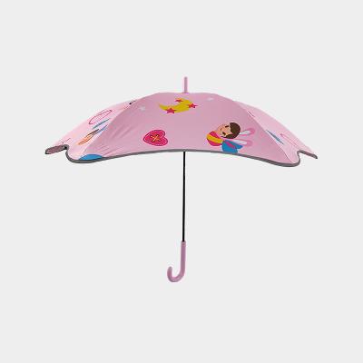 China Manual Open Creative Children Black Coated Round Corner Safe Blunt Straight Umbrella for sale