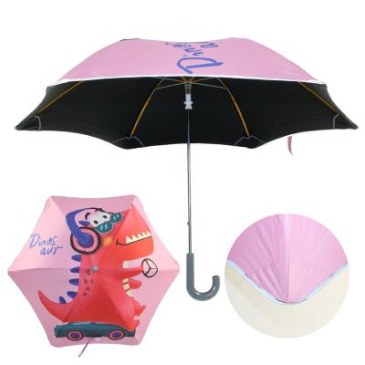 China Round Corner Minimalist Cartoon Safe Cute Reflector Pissing Kids Children Umbrella With Custom Logo for sale