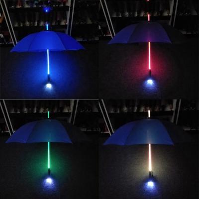 China Promotional Led Umbrella Gift Color Changing Clear Shaft Led Straight Umbrella With Light for sale