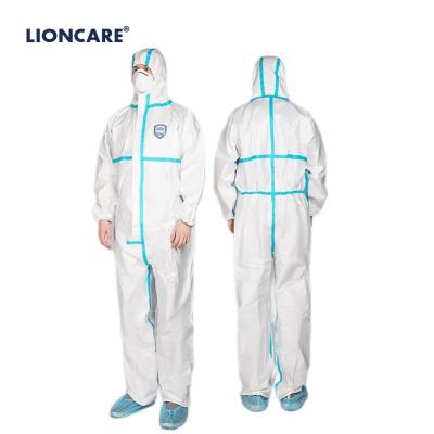 China Medical Care Heat Taped Full Non Medical Disposable Coverall Non Asbestos CE Certified Safety Waterproof Body Protective Woven Fabric for sale