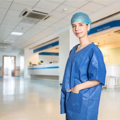 China Factory Sale Disposable Waterproof Nursing Scrub Suit Medical Nonwovens Scrub Suit PP SMS Hospital Uniforms for sale