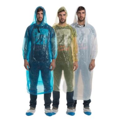 China Bachelor's Rainwear Customized Disposable Logo PE Raincoat Waterproof Disposable Poncho For Outdoor for sale