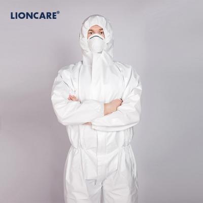 China Protective Coverall With Hood Hot Sale In Type 5/6 Thailand Protective Nonwoven Medical Nonwoven Coverall Coverall PPE Coverall Safety Disposable for sale