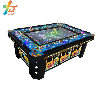 China 10 Spelers Fish Game Tables 55 inch Fish Arcade Machine Cabinet Met Bill Acceptor Te koop