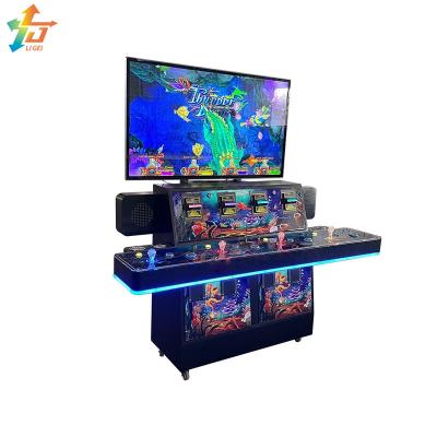 China Stand Up 4 Spelers Vissen Game Tables 55 Inch HD LG Monitor Vissen Jagen Machine Te koop