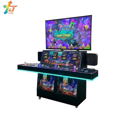 China 4 zitplaatsen Stand Up Fish Game Tables HD LG Monitor 55 Inch 4 Spelers Fish Table Machine Te koop