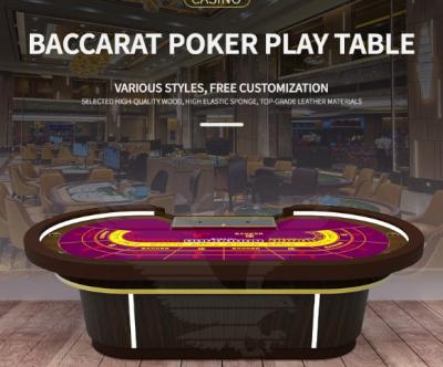 China Custom Oval Casino Poker Table Gambling Baccarat Casino Tafel Met Cuphouders Te koop