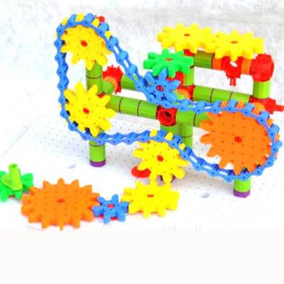 China Interesting New Arrival Light Weight Safety Baby Toy Set Color Plastic Gear Blocks Educational Construction Toys for sale