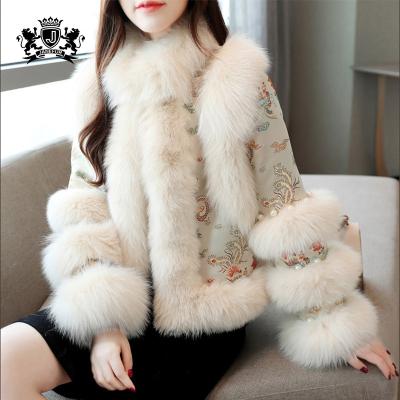 China Real Fox Fur Coat Women Winter Women's Fur Coat Jacket Custom Made Silk Plus Size Fox Fur Coat Breathable Clothes for sale