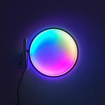 China Nordic Modern Minimalist Dimmable RGB Wall Lamp NL Wall Light Lines Decorative Smart LED Lamp Living Room RGB Rainbow LED Wall Lamp for sale