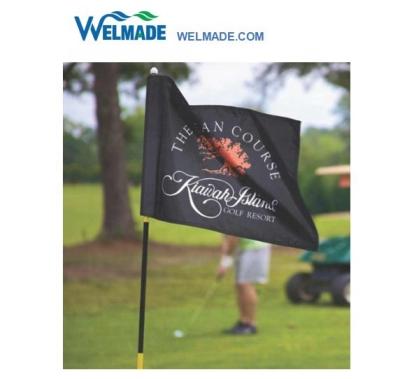 China Custom Hanging Golf Pin Flags , All Kinds Of Embroidered Golf Flag for sale