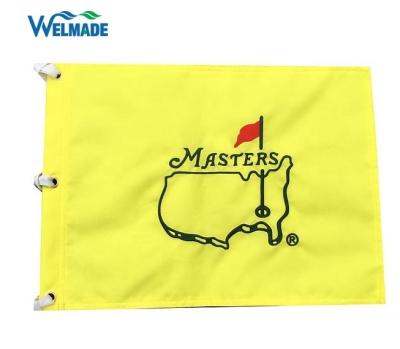 China With Green Color Circle R MASTERS Custom Golf Pin Flag Logo Golf Hole Flags For Golf Championships for sale