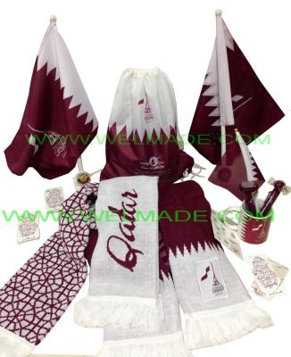 China Qatar flag hanging scarf for national day gift, promotional gift for sale