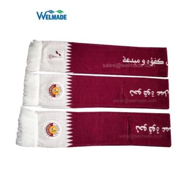 China Wholesale Acrylic Scarf Qatar UAE Qatar Flag Jacquard Celebrating National Flag Scarf for sale