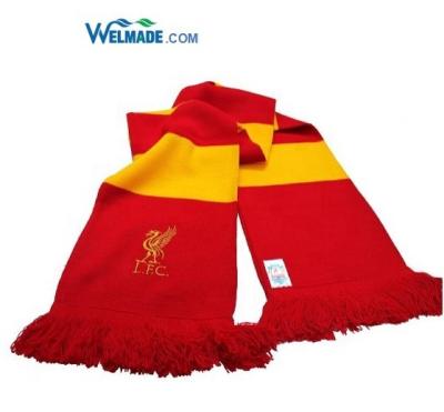 China Fan Sports Scarf Acrylic Football Scarf Acrylic Knitted Club Scarf for sale