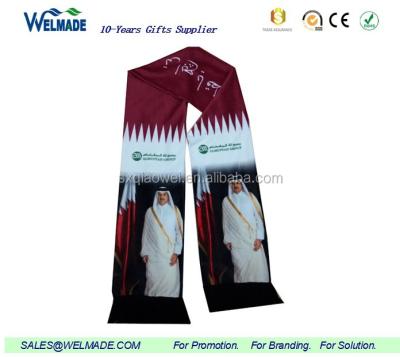 China Promotion Gift Printing Woolen Scarf For Qatar National Day for sale