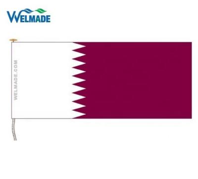 China FLY 1955C Knitted Polyester Qatar Flags Hand Sewing High Quality Qatar National Flag for sale