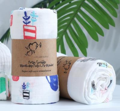 China Wholesales Wearable Double Layer Bamboo Fiber Muslin Wraps Baby Blankets for sale