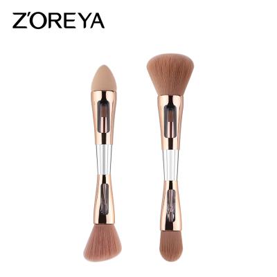 China Angular Blush 4 in 1 Natural Fiber Synthetic Powder Foundation Brush Facial Makeup Brushes Vegan for sale