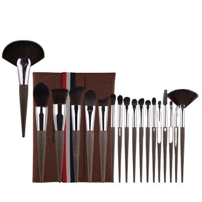 China Angular Blush Professional Make Up Brush Custom Logo Luxury 18pcs Brush Set for sale