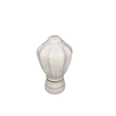 China Fashion Most Popular Home Decor Easy Install White Plastic Curtain Finials For Curtain Rods for sale