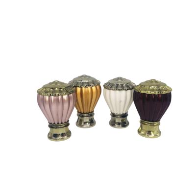 China Fashion high quality plastic curtain rod finials for home decorative and colorful window curtain finials for sale