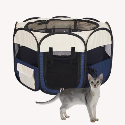 China Bed Accessories Oxford Cloth Pet Barrier Foldable Tent Room Breathable Camping Indoor Octagonal Pet Barrier for sale