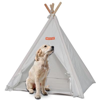 China Viable Indoor Dog Tents Waterproof Outdoor Camping Portable Teepee Pet House Teepee Bed Dog Tent for sale