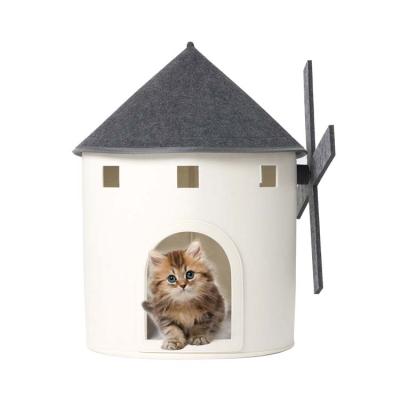 China Large Small Indoor Style Felt Luxury Cat Nest Product Bed Windproof Funny Custom Windmill Accessories For Sale for sale