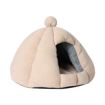 China Sustainable Eco-Friendly Washable Pet House Beds Thickened Pumpkin Type Cat Shell Nest Bed With Removable Cat Nest Tent Cabin Sofa Cover for sale