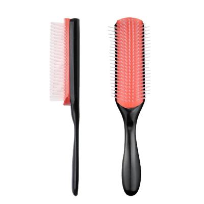 China Cushion Low MOQ 9 Rows Plastic Hair Brushes Detachable Detangling Hair Brush for sale