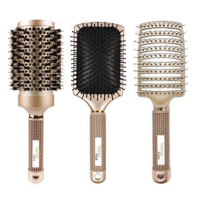 China Waterproof Style Hot Cylinder Shaped Aluminum Ceramic Hair Curling Detangling Hair Brush for sale