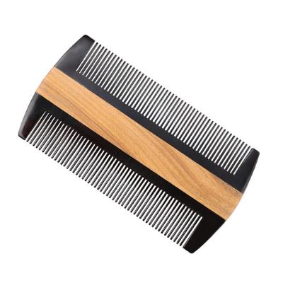 China Home Rated Double Top Side Horn Wooden Beard Combs for sale