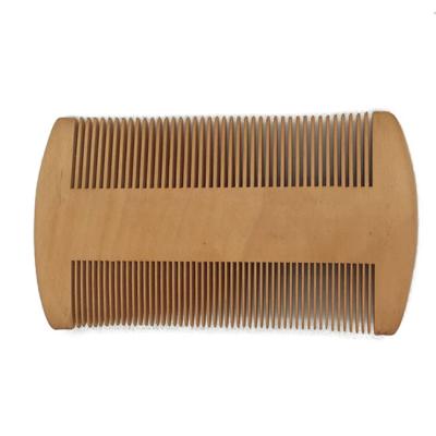 China Classic Popular Amazon Peach Wood Hair Comb Double Teeth Beard Comb for sale