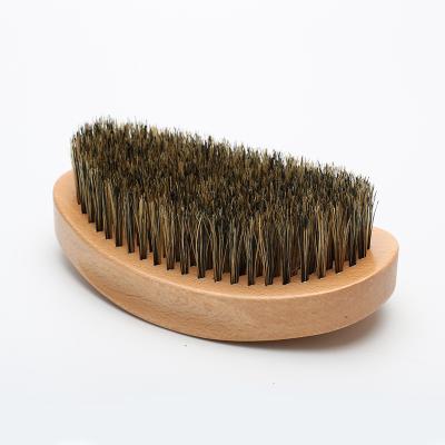 China Nondisposable Beard Brush For Men Made From Best 100% Wood Round Boar Hair Comb For Facial Salon for sale