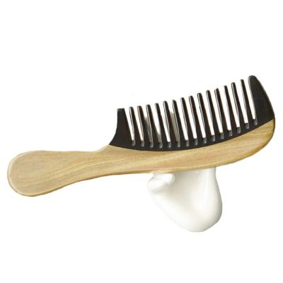 China Home/Travel Natural Wooden Sandral Horn Body Brush Hair Growth Flat Comb Wholesale for sale