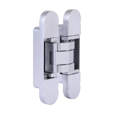 China Modern Chrome Zinc Alloy Body Satin Cover Adjustable Heavy Duty Concealed 3D Door Hinge For Flush Doors for sale