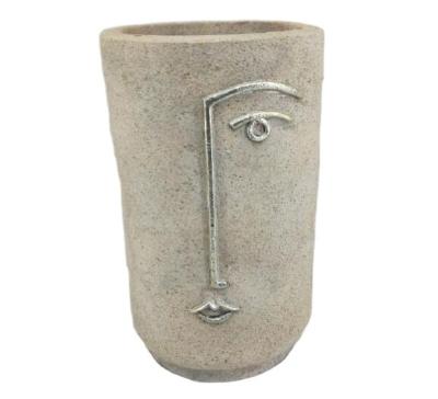 China Modern MgO (Magnesium Oxide) Face Flower Pot, Planter, Gray for sale