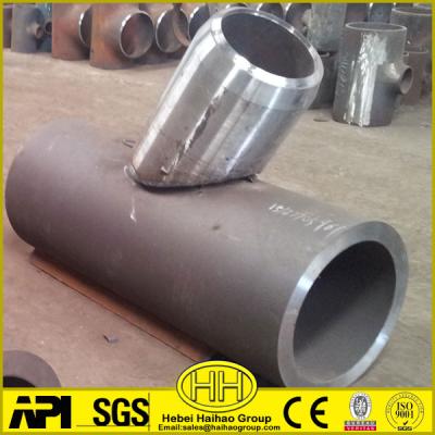 China Petroleum Stainless Steel Butt Weld Side Part 45 Degree Reducing Tee for sale