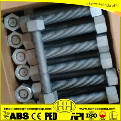 China Cardboard& alloy& stainless steel stud bolts ASTM A193 B7 integral threaded with ASTM A194 2H heavy hex nuts for sale