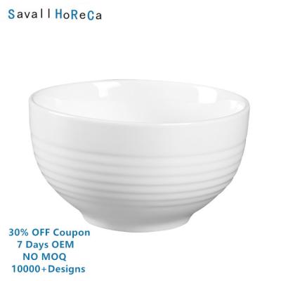 China Savall HoReCa Star Restaurant Hotel Restaurant Large Microwaveable White Udon Instant Ramen Noodle Bowl Japanese Ramen Noodle Bowl for sale