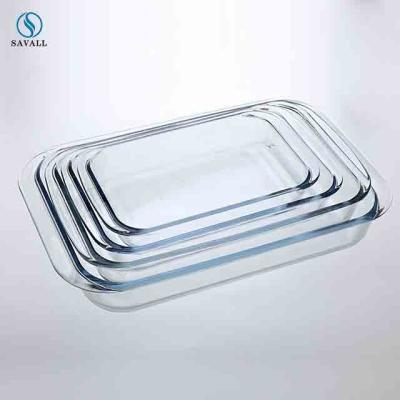 China Savall HoReCa Wholesale Microwavable Rectangle Fruit Dish Dessert Glass Bowl Customized Glass Dinner Dishes Fruit Glass For Restaurant for sale