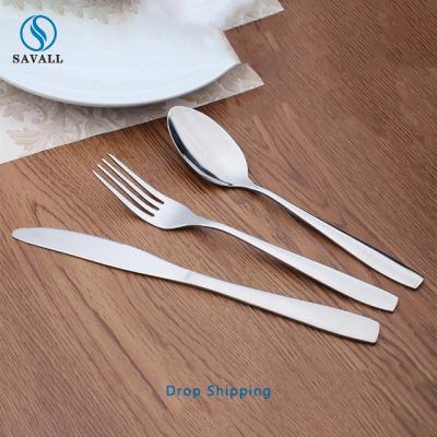 China Cheap Viable Savall HoReCa Silver Kitchen Sets Forklift Spoon Set Wooden Spoon Knife And Fork For Hotel Restaurant for sale