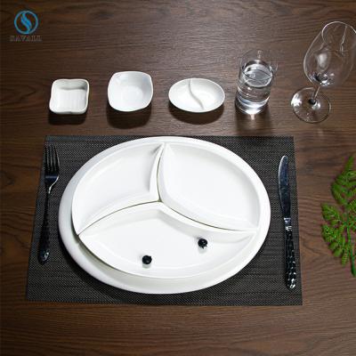 China Viable Savall Wholesale Customize Creative New Spring Air Tableware Serving Tray Dinner White Square Airline Dish For Airplane for sale