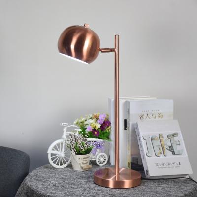 China industrial gold metal globe table lamp rose gold desk light for wholesale for sale