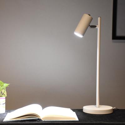 China Industrial Minimalism Adjustable Table Lamp Spotlight Living Room Lamp Black White Gray Desk Light for sale