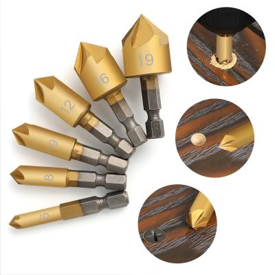 China Countersink Tools Manufacturers 7pcs Countersink Drill Bit Set With Center Punch for sale