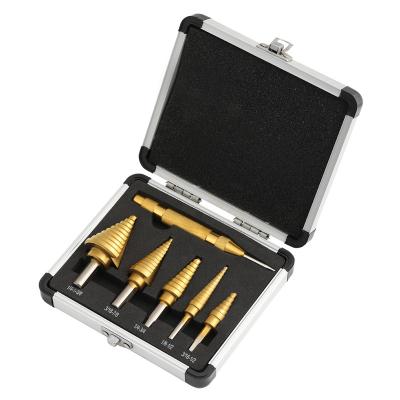 China Metal Drilling TG HSS 6pcs titanium coated step drill bits for metal hss for sale