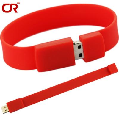 China Promotional Custom Logo Silicon Wristband USB Drive 4GB 8GB Flash Wristband Wristband for sale